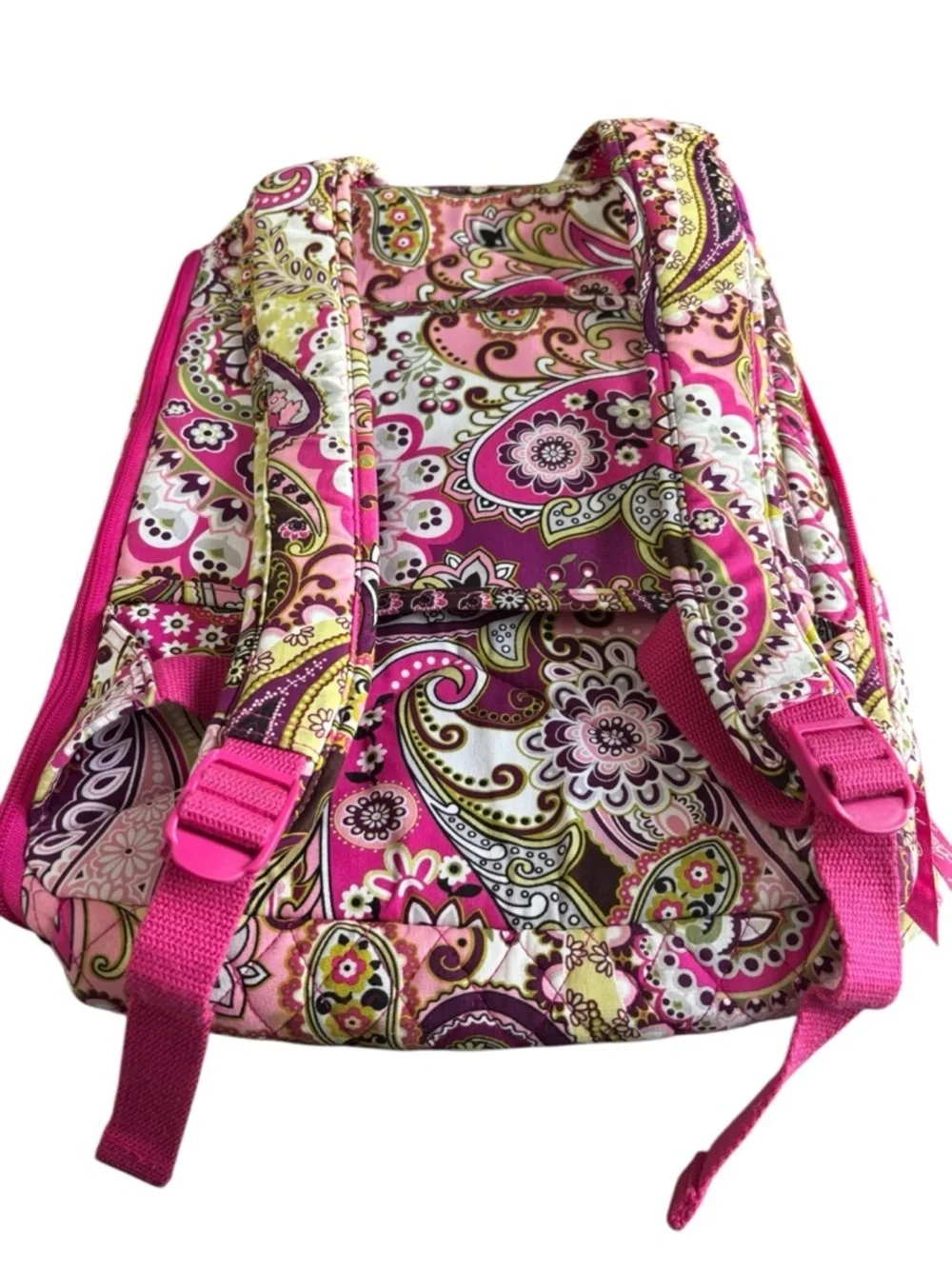 Vera Bradley Quilted Very Berry Paisley Backpack Pink Floral Pattern